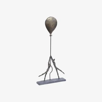 Downtown Libra Antique Bronze Couple With A Balloon Sculpture