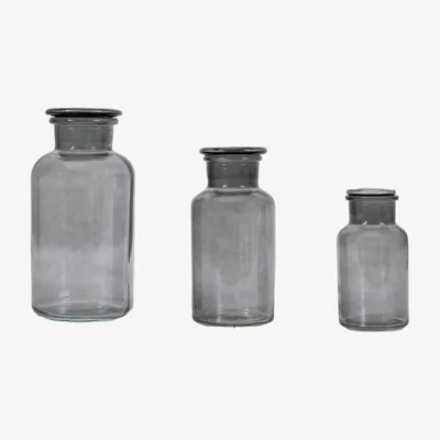 Downtown Apotheca Jar Set of 3 - Smoke In Grey