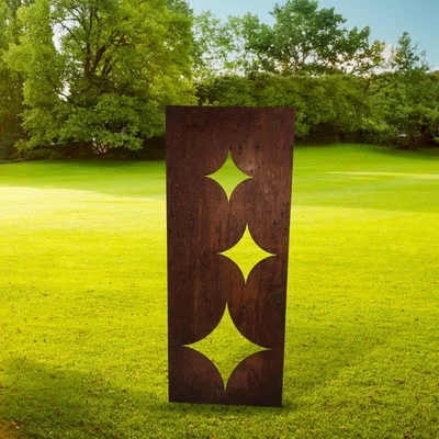Downtown Poppy Forge Stars Decorative Garden Screen - Small In Metal