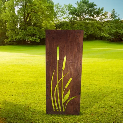 Downtown Poppy Forge Bullrush Decorative Garden Screen - Large