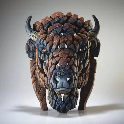 Downtown Edge North American Buffalo/Bison Bust Brn In Brown