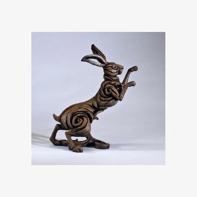 Downtown Edge Boxing Hare Sculpture