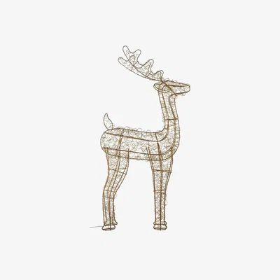 Perch and Parrow Decarie 80 LED Golden Deer, Large