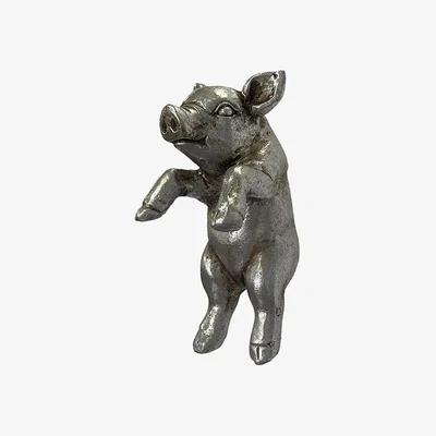 Perch and Parrow Pia Piglet Pot Hanger in Silver, Set of Two