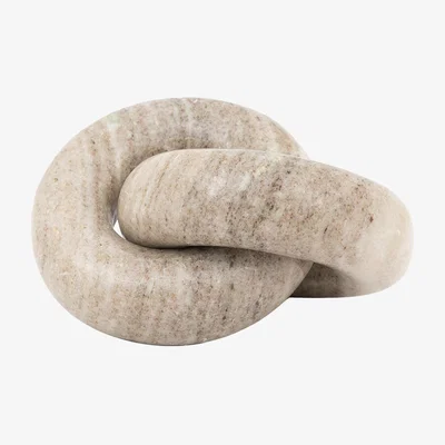 Perch and Parrow Selene Link Marble Circle Ornament in Sandstone
