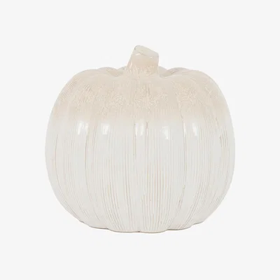 Perch and Parrow Autumnal Ceramic Pumpkin in Natural