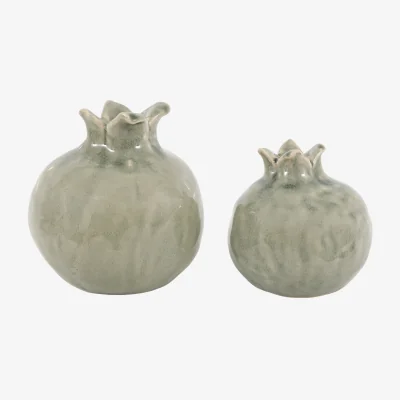 Perch and Parrow Granata Sculpture Fennel Green, Set of 2