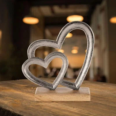 Pagazzi Tomamae Silver 2 Heart Ornament 170 x 185mm