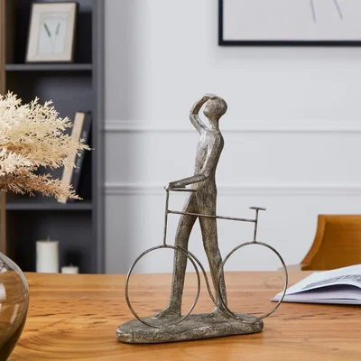 Pagazzi Man on Bicycle Metal Ornament