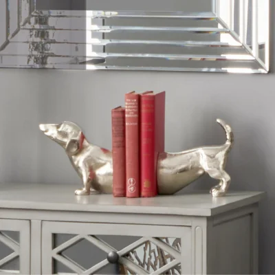 Pagazzi Silver Sausage Dog Book Ends