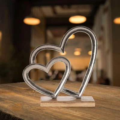 Pagazzi Tomamae Silver 2 Heart Ornament 265 x 275mm