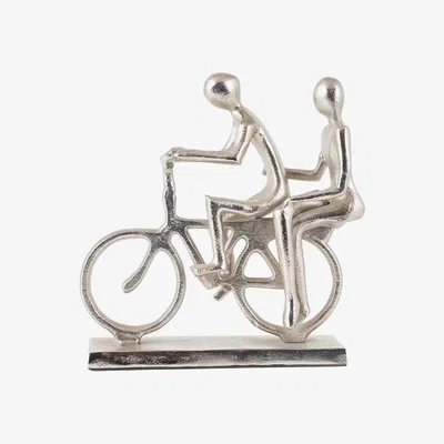 Pagazzi Double Cyclist Ornament in Silver