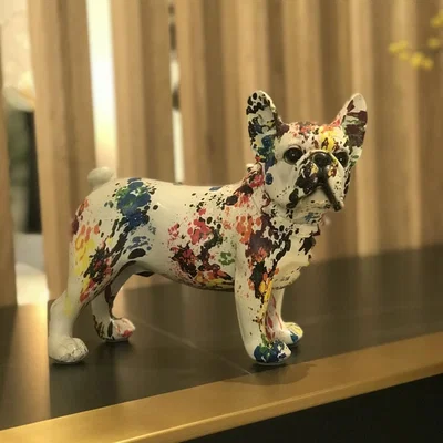 Quatropi White Bulldog Graffiti 240mm Ornament Christmas Present