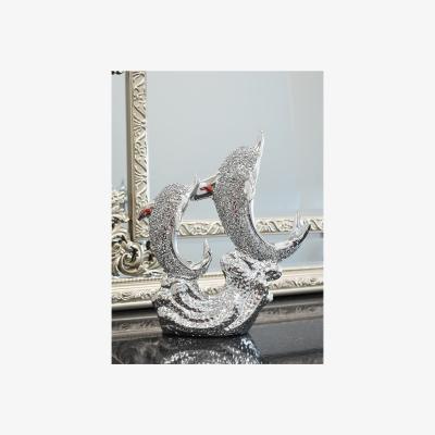 The Range Crystal Crushed Jewel Diamond Dolphin Sparkle Ornament - Silver