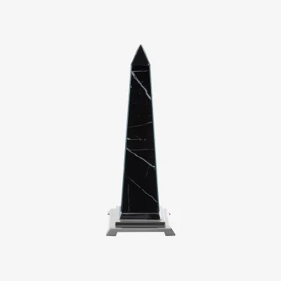 The Range Renata Large Black Marble Design Obelisk Sculpture
