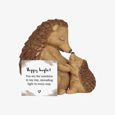 The Range Mini Hedgehog Mother and Baby Ornament - Brown