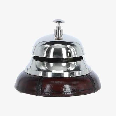The Range Premium Counter Bell With Leather Base - Chestnut