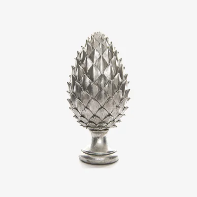 The Range Elegant Silver Pinecone Finial Statement Piece - Silver