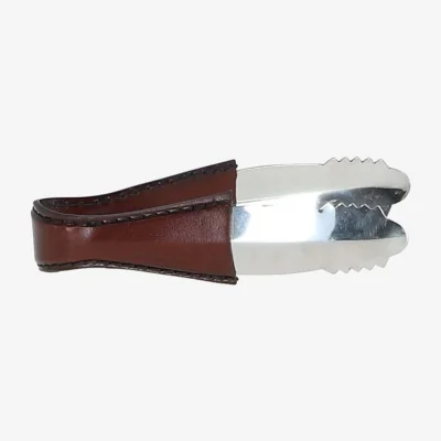 The Range Luxury Leather Handled Ice Tong - Chestnut