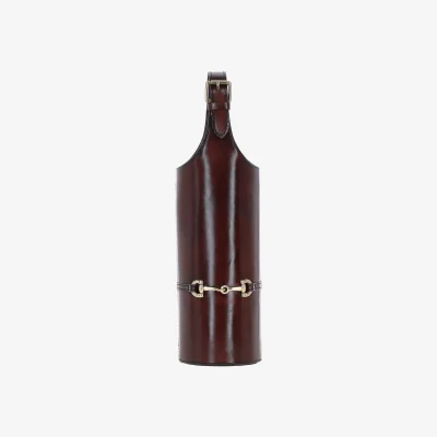 The Range Exquisite Genuine Leather Wine Bottle Holder - Chestnut