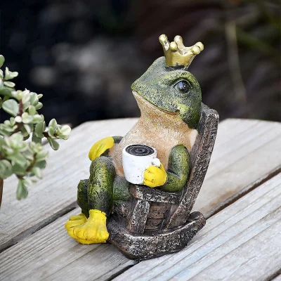 The Range Tabletop Ornament Frog Prince Resin Figurine - Green
