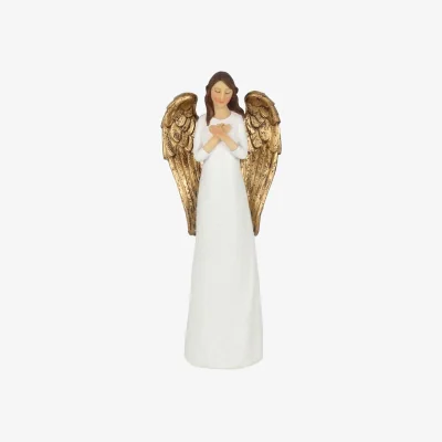 The Range Kalani Guardian Angel Ornament With Metallic Wings - White