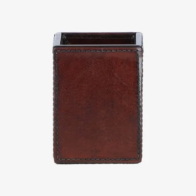 The Range Handcrafted Genuine Leather Pen Holder - Chestnut