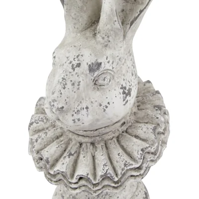 The Range Rustic Ruffle Hare Sculpture - Grey