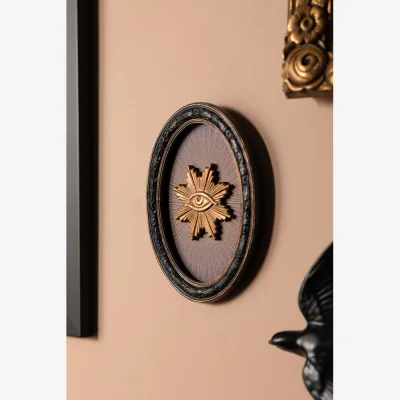 Rockett St George Black & Gold Framed Mystic Eye Wall Decor