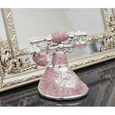 The Range Romany Crushed Diamond Telephone Crystal Shelf Ornament Pink - Pink