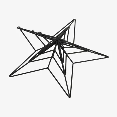The Range Convexed Star Wall Frame Stylish 3D Metal Art - Black