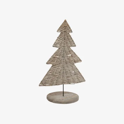 The Range Large Wicker Tree Ornament - Brown