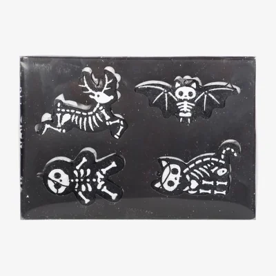 The Range Creepy Skeleton Cookie Ornaments Set Of 4 For Creepmas - Black