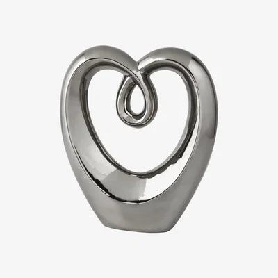 The Range Chrome Heart Sculpture - Silver