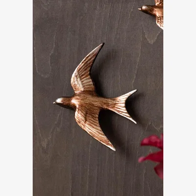 Rockett St George Large Antiqued Copper Swallow Wall Decoration