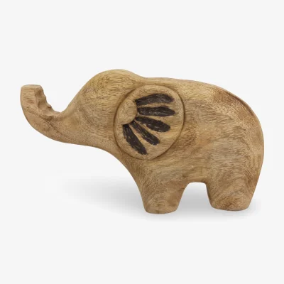 The Range Trunk Whimsy Elephant Sculpture - Brown