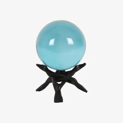 The Range Medium Wooden Crystal Ball Cobra Stand For Display - Black