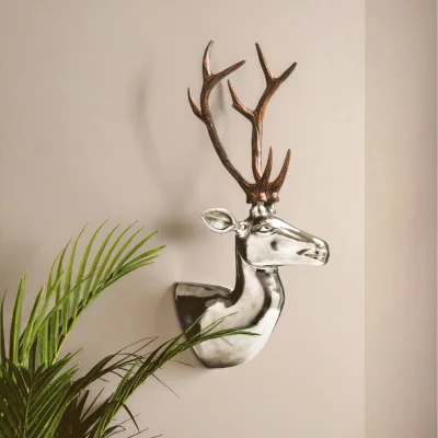 The Range Stag Head Wall Mountable Sculpture - Silver