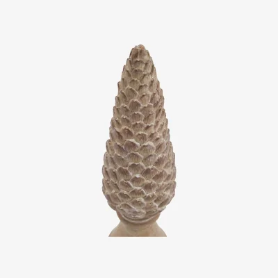 The Range Rustic Pinecone Sculpture On Base - Brown