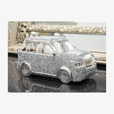 The Range Crystal Crushed Jewel Diamond Motor Car Handmade - Silver