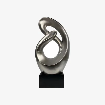 The Range Modern Abstract Ceramic Sculpture - Silver