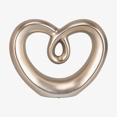 The Range Matt Rose Gold Heart Sculpture - Rose Gold