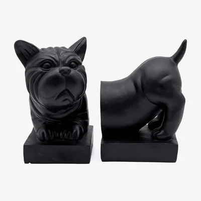 The Range Sausage Dog Bookends Set - Black