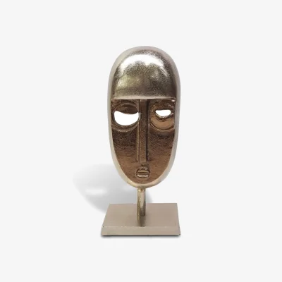 The Range Maskra Metal Head Sculpture - Silver