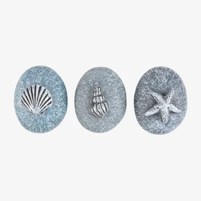 The Range Seaside Serenity 36 Resin Pebble Ornaments Display Set - Grey