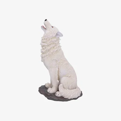 The Range Storms Cry Howling White Wolf Figure - 41.5cm