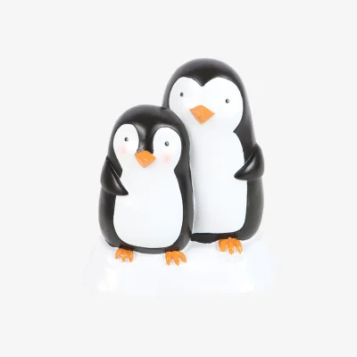 The Range Charming Penguin Duo Winter Ornament For Cozy Decor - Black