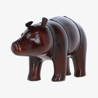 The Range Exquisite Handcrafted Leather Bear Decorative Ornament - Chestnut