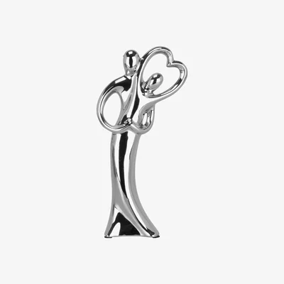 The Range White and Silver Heart Couple - Silver