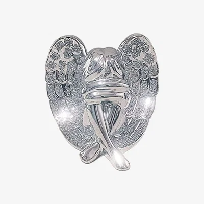 The Range Crushed Diamond Glass Angel With Wings - Silver